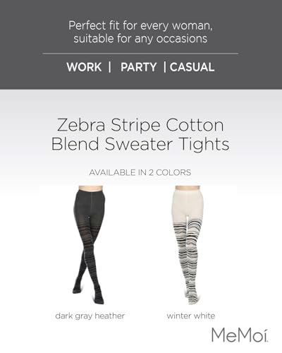 MeMoi Zebra Stripe Cotton Blend Sweater Tights2