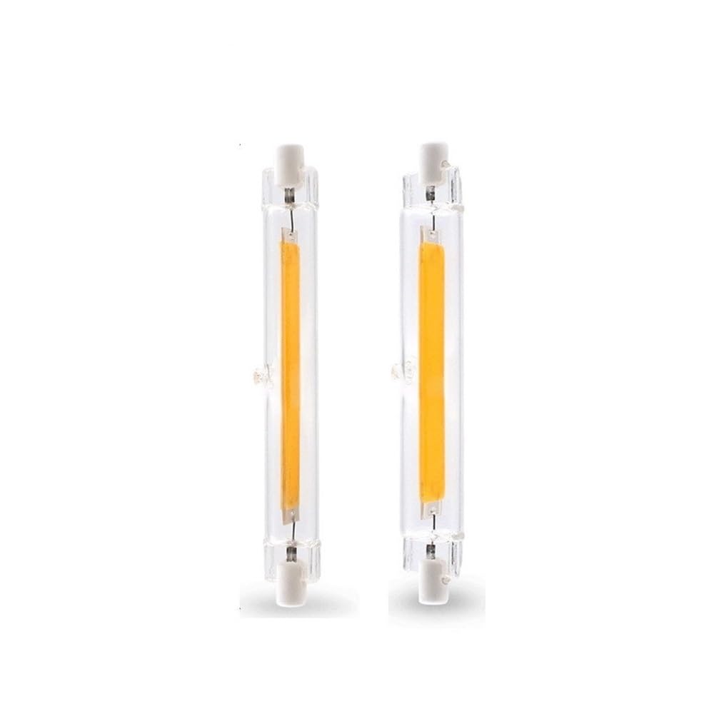 NXCVBNKZJ KJXP Lighting, Pack of 2, LED R7S COB Bulb AC220V 78mm/118mm LED Floodlight Bulb Glass Tube Lamp(Cold White,118mm)
