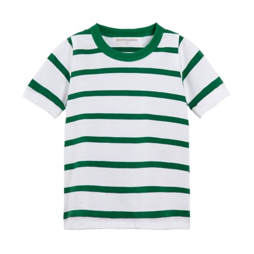 Image of Mud Kingdom T-Shirt for Boys Short Sleeve Plain Cotton Classic Summer Casual Stripe