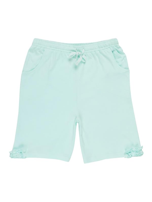 Image of Clovia Tweens Cotton Printed Top & Shorts Set - Blue