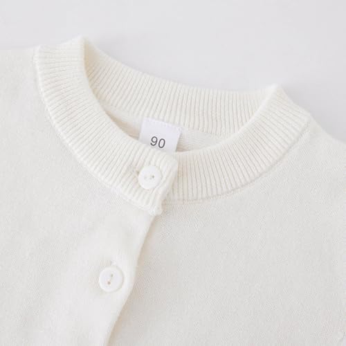 Cardigan Girls Button Front Crewneck Sweaters Solid Long Sleeve Jacket School Uniforms Elegant Cardigans for Girls 1-15T3