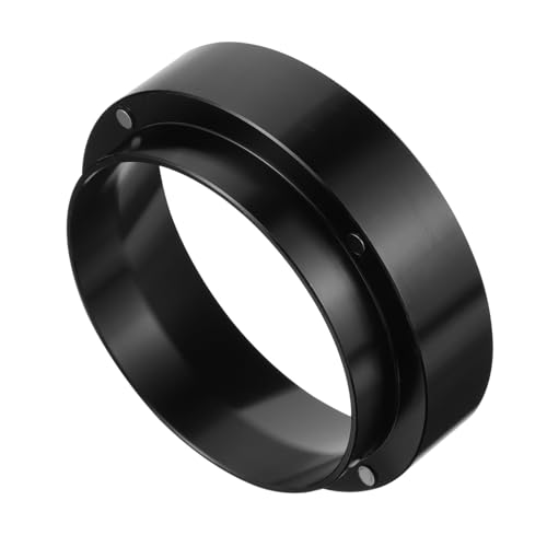 GOOHOCHY Anillo Dosificador Superficie Pulida para Cafetera de Acero Inoxidable Negro y Abertura Grande Adecuado para Uso y Cafeterías