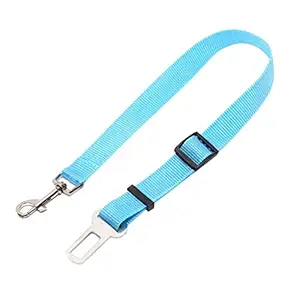 MG Enterprise Adjustable Pet Cat Dog Car Seat Belt Nylon Leash for Pet Dog Cat Sky Blue