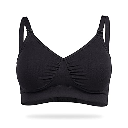 Soutien-gorge d'allaitement push-up sans coutures galbe parfait noir L