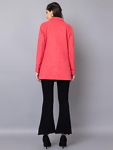 Image of CHKOKKO Women Chic Winter Coat Single Breasted | Knee Length Design with Buttoned Closure and Practical Front Side Pockets for Stylish and Comfortable Wear