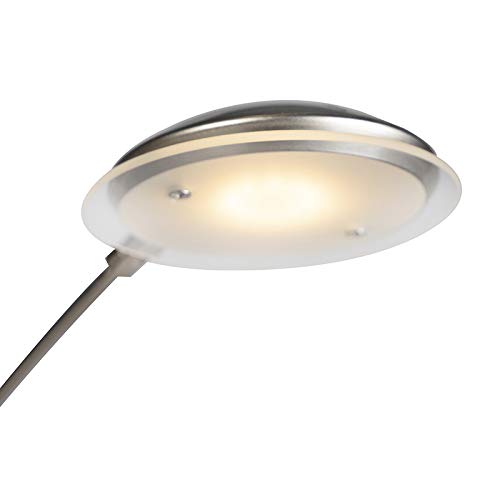 Qazqa led Design Stehleuchte, Stehlampe - Sixties - Silber Farbe, inkl. 25W integrierter LED, dimmbar, 5-flammig, 180cm, Ideal als Bürolampe und Wohnzimmerlampe