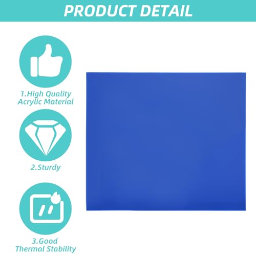 Image of 5 Pcs Blue Acrylic Sheets 12 inch x 12 inch x 1 /8 inch Glossy Opaque Plexiglass Sheets, Acrylic Blanks Acrylic Panel for CNC Cutting Engraving and Art Crafts Painting DIY Display