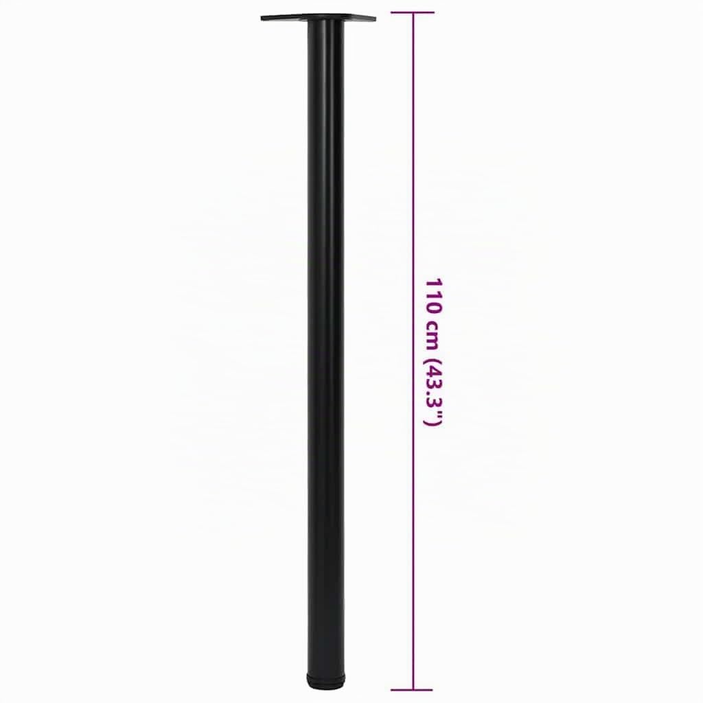 vidaXL 4 Patas de Mesa modelo Regulables en Altura 1100 mm Negro material hierro