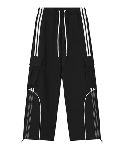 Cargo Sweatpants for Men Women High Waisted Straight Leg Baggy Sweatpants Hip Hop Track Pants Casual Trousers4