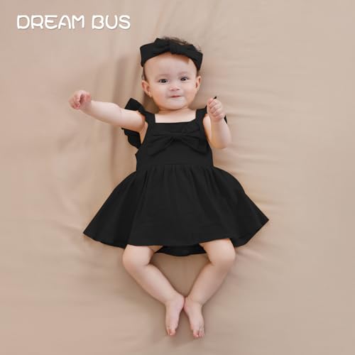 DREAM BUS Newborn One-piece Romper Dress Infant Ruffle Sleeveless Bodysuit with Headband Baby Clothes Baby Girl Jumpsuits4