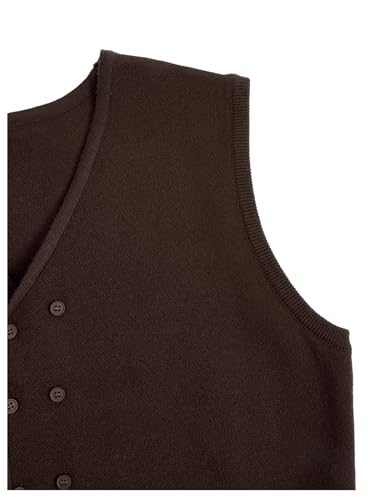 Men's Sleeveless Button Front Sweater Vest V Neck Knitted Asymmetrical Vests Top3