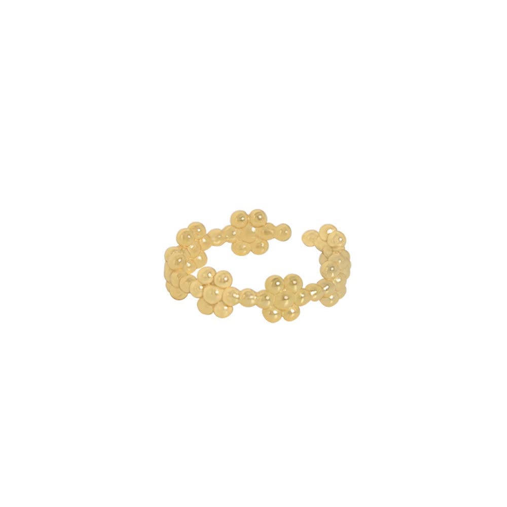 HGJH Verstellbarer Ring, S925 Sterling Silber Polka Dot Bubbles Ring Verstellbare Ringe Minimalistischer Offener Ring Silber Daumenring Ewigkeitsring Hochzeitsanhänger Schmuck Geschenke Für Männer Mä