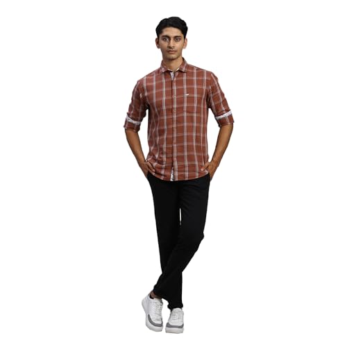 Image of Parx Men's Solid Pattern Lrt Fit Cotton Blend Flat Front Casual Trouser