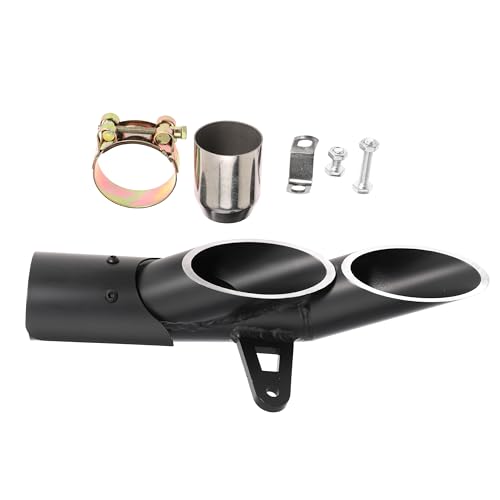 unrulysoul 38mm-51mm Slip on Exhaust Tips 1.5-2 Motorcycle Muffler Tip Pipe with Dual Outlet for Kawasaki Ninja 400 Z650 ZX6R10R for Honda CBR 500 300R for Yamaha FZ1 250 300