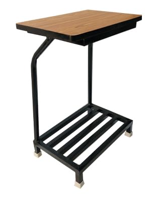 STUDY CHAIR Office Home Metal Inverter Stand OR Trolley for Home Inverter Battery UPS Made of Metal with Wooden Shelf ON TOP (Single Inverter Stand)