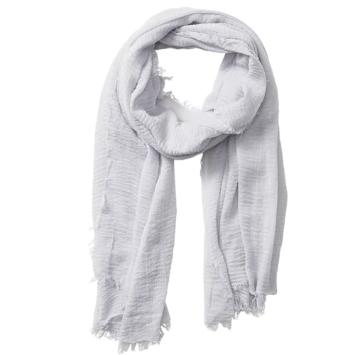 Image of Lightweight Cotton Blend Scarf for Women Men | Large,Breathable,Thin,Soft,Crinkle Scarf,Hijab Head Wrap,NeckScarf,Everyday,Travel Scarf,Summer Dress Scarves Holiday Gift