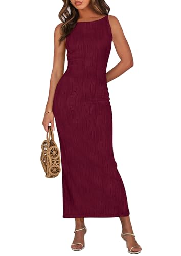 PRETTYGARDEN Womens Maxi Dress 2025 Summer Spaghetti Wedding Guest Long Resort Wear Casual Bodycon Sun Dresses