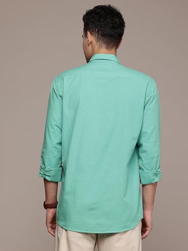 Image of Men's Cotton Linen Solid Shirt | Slim Fit Full Sleeve Casual Shirt | Lightweight | Breaethable | Stylish