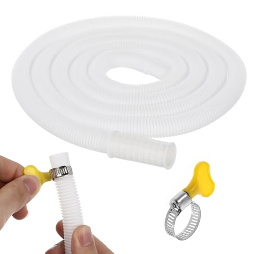 Image of Housoutil Air Conditioner Drain Flex Hose with Cuttable Rubber Adapter and Connect Clamp, Condensate Drain Line Hose for Air Conditioner System, Semi-automatic Washing Machine Portable Washing Machine