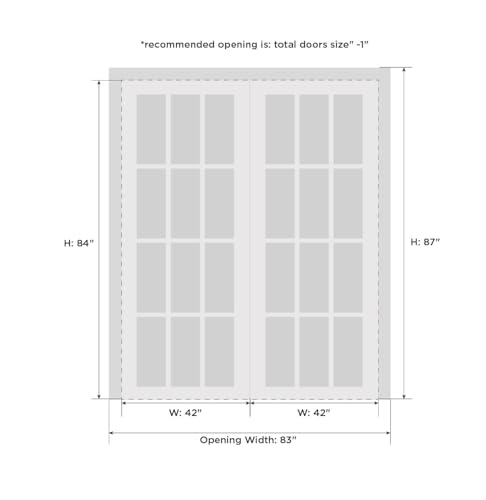 Image of Sartodoors Interior Door 3094 Closet Bypass Doors White with Black Opaque Glass Solid MDF Modern Design 84 x 84 in