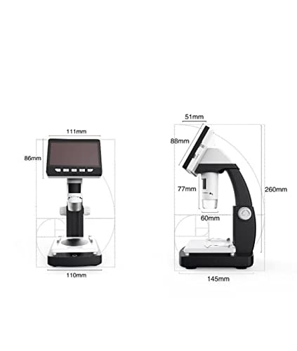 Zestaw akcesoriów do mikroskopu z 1000-krotnym podświetlanym mikroskopem cyfrowym LED, ekran LCD 3,5 cala, 1080P HD, podnoszona scena i oprogramowanie pomiarowe
