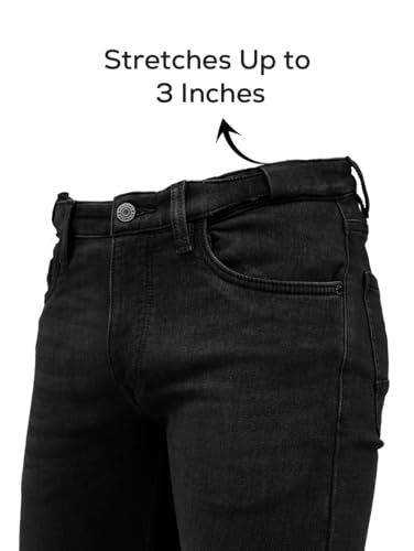 Image of Minus One Slim Fit Stretchable Mid Rise Jeans for Men | Mens Denim Cotton Pants | Stylish Ankle Length Jean