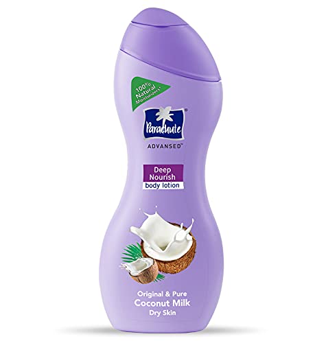 Parachute Advansed Deep Nourish Body Lotion for Women & Men, Dry Skin, 250ml | Pure Coconut Milk, 100% Natural, 72h Moisturisation