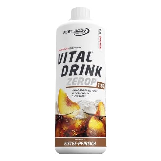 Best Body Nutrition Vital Drink ZEROP - Eistee-Pfirsich, Original Getränkekonzentrat - Sirup - zuckerfrei, 1:80 ergibt 80 Liter Fertiggetränk, 1000 ml