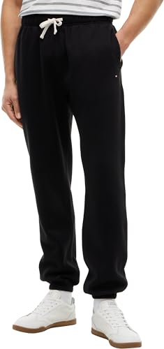 Tommy Hilfiger Men’s Essential Fleece Drawstring Jogging Bottoms, Black (Black), XXL