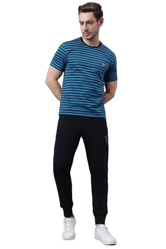 Image of Van Heusen Men Cotton Striper Regular Fit T-Shirt - Crew Neck, Half Sleeves