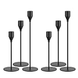 NLBTW Black Taper Candle Holders Set of 6, Metal Candlestick Holders for Table or Mantel Decor Centerpiece, Candle Stick Holder Decor for Wedding, Dinning, Party or Anniversary