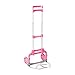 Magna Cart 1 Pack Foldable Hand Cart, Aluminum Dolly Truck w/Wheels, 150 Lbs, Pink