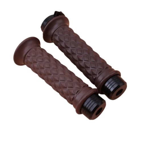Poignée moto marron 22mm embouts de barre guidon bobber ouverts