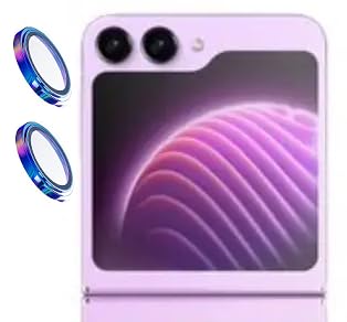 Image of 1 Sets 2 Pack, for Samsung Galaxy Z Flip 5 5G Camera Lens Protector, 9H Tempered Glass Camera Cover Screen Protector 3D Metal Individual Ring [Case Friendly] - MultiColor