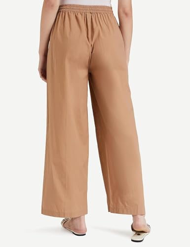 Image of Pack of 1 Stylish & Comfortable Rayon Cotton Straight Cut Wide Legs Palazzo Trousers for Women /Knitted Rayon Cotton Ethnic Palazzo White