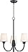 Maxim 11823SWBK Shelter Rectangular Tapered Satin White Glass Chandelier, 3-Light 180 Total Watts, 24"H x 20"W, Black
