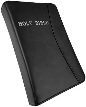 Garrison Grip CCW Leather Good Book Style Gun Case for Carry or Storage with Silver Leaf Letters for Large to Small Guns (BLK)