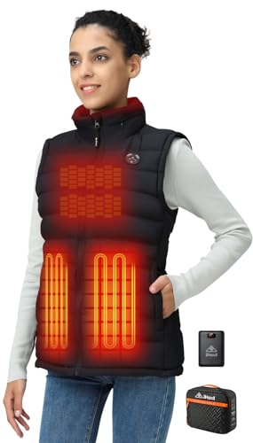 iHood Women's Washable Heated Vest with Battery Pack and Retractable Hood