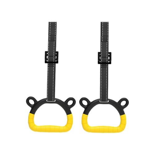 Generisch Anillos de gimnasia para niños, anillos de ejercicio con correas, juego de 2 piezas con barra trapezoidal, anillos antideslizantes para gimnasia rítmica, equipo profesional para