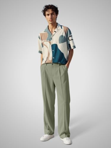 Image of FTX Men's Korean Style Casual Trouser | Premium Lycra Stretch Fabric | Smart Regular Fit | 2 Side Pockets | Comfortable Stretchable Everyday Wear Pants