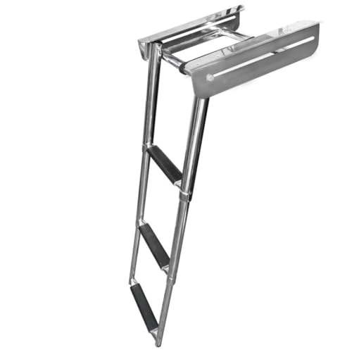 Escalera telescópica 3 peldaños para piscina de acero inox miniatura 4