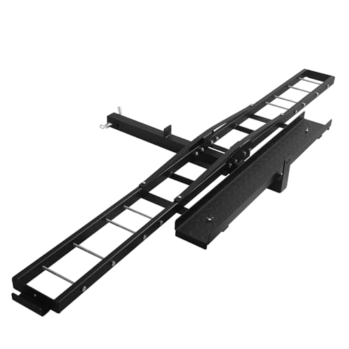 600LBS Steel Motorcycle Scooter Dirtbike Carrier Hauler Hitch Mount Rack Ramp Anti Tilt