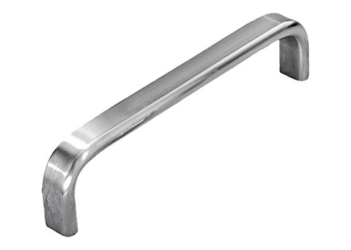 Image of Kipp 06924-18005 Stainless Steel Pull Handle with M5 x 10 Internal Thread, Rectangular Profile, Vibratory Ground Satin Finish, 180 mm Length, Metric, 40 mm Height