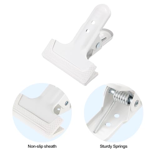 Image of 2 Pack 4-1 /4 inch Heavy Duty Spring Clamps Clips, White Metal Rubber Hinge Clip File Clamps for Photography Background Stands, Home Improvement Projects (2.17 inch Opening)