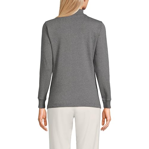 Image of Lands' End Women's Relaxed Cotton Long Sleeve Mock Turtleneck Shirt