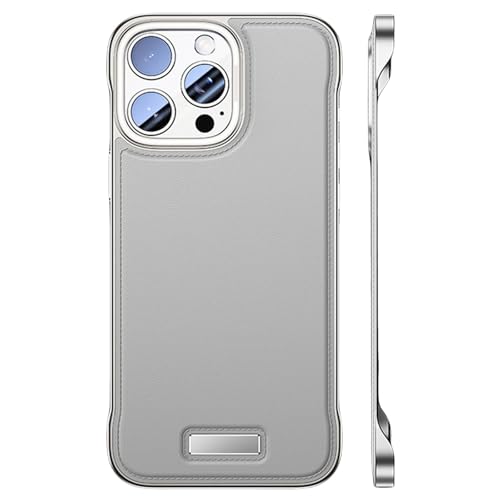 Coque PC rigide pour iPhone 14 Pro effet cuir style élégant silver