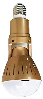 BabyTiger HD Wireless 360 degree Twisted Lens Bulb WiFi Fisheye Security Camera with Motion Detection, Remote Viewing and Two-Way Audio - Gold Color