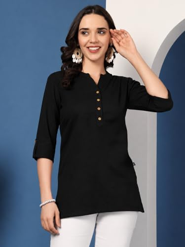 Image of Pistaa's Women's Cotton Relaxed Fit Short Kurti