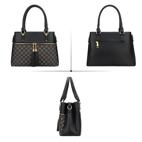 Image of KKXIU Women Satchel Bags Handle Shoulder Handbags and Purses Pockets Zipper Leather Crossbody Bags