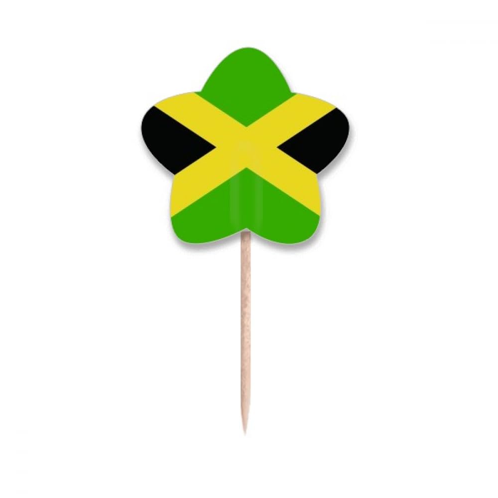 Cure-dents drapeau Jamaïque en bois pour cocktail et décoration cupcake